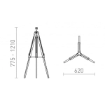 ALVIS stojak podłogowa /chrom 230V E27 28W R13340 Rendl light studio