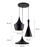kinkiecik.pl Lampa wisząca Abigali Round 3 ⌀60 ABIGALI-CHZ3B-E27