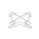Łącznik krzyżowy wpuszczany czarny CTLS RECESSED POWER X CONNECTOR BLACK 8680 Nowodvorski - zdjęcie dodatkowe 1