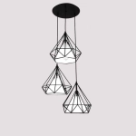 kinkiecik.pl Lampa wisząca Diament Abigali Diamond III ABIGALI-CHNR3-E27