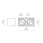 JAMES II DIMM sufitowa matowa biała 230V LED 2x15W 24° 3000K R13362 Rendl light studio