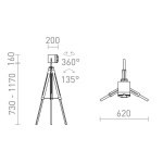 kinkiecik.pl NAUTIC podłogowa czarna chrom 230V E27 20W R13394 Rendl light studio