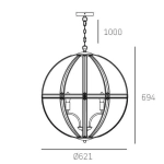 Lampa wisząca Orlando - P05735CH CosmoLight - zdjęcie dodatkowe 2