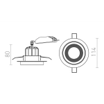 kinkiecik.pl SHARM R I wpuszczana czarna miedź/miedź 230V LED 10W 24° 3000K R13238 Rendl light studio