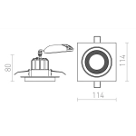 SHARM SQ I wpuszczana biała miedź 230V LED 10W 24° 3000K R13250 Rendl light studio