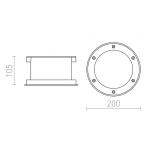 TERRA wpuszczana stal nierdzewna 230V LED 20W 120° IP65 3000K R10532 Rendl light studio