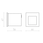 TESS SQ wpuszczana antracyt 230V LED 3W IP54 3000K R12015 Rendl light studio