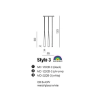 Lampa wisząca STYLO 3 AZ0133 CHROM AZZARDO