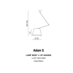 Lampa wisząca ADAM S PENDANT black AZ1841+AZ2586 śr.30cm AZZARDO