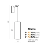 Kinkiet ALMERIA WALL AZ2613 grey AZZARDO