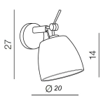 Kinkiet ZYTA WALL XS ALU AZ2479 AZZARDO