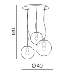 Lampa wisząca IRIS 3 AZ3104 chrome AZZARDO