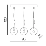 Lampa wisząca IRIS 3 LINE AZ3103 chrome AZZARDO
