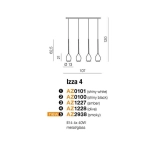 Lampa wisząca Izza 4 smoky AZ2938 AZZARDO