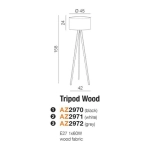 Lampa podłogowa TRIPOD WOOD AZ3013+AZ2968 black AZZARDO