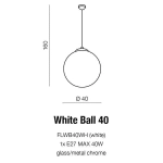 Lampa wisząca White Ball 40 AZ1328 AZZARDO