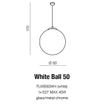 Lampa wisząca White Ball 50 AZ1329 AZZARDO