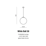 Lampa wisząca White Ball 30 AZ2516 AZZARDO