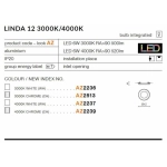 Oprawa stropowa LINDA 12 AZ2236 WH AZZARDO 3000K