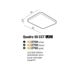 Plafon Quadro 50 LED CCT (silver) AZ2758 z pilotem AZZARDO