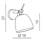 Kinkiet ZYTA WALL XS ALU AZ2490 AZZARDO