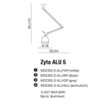 Lampa wisząca ZYTA S PENDANT ALU AZ2298+AZ2594 śr.23cm AZZARDO