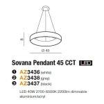 Lampa wisząca Sovana Pendant 45 CCT + Remote Control (black) AZ3437 z pilotem AZZARDO