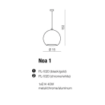 Lampa wisząca Noa 1 AZ1045 Chrom/White AZZARDO