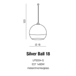 Lampa wisząca Silver Ball 18 AZ0731 AZZARDO
