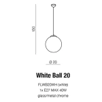 Lampa wisząca White Ball 20 AZ1325 AZZARDO