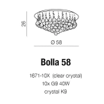 Plafon BOLLA 58 złota AZ3084 AZZARDO