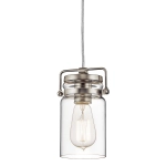 Mała lampa wisząca Brinley – 1 źródło światła – Szczotkowany nikiel KL-BRINLEY-MP-NI Elstead Lighting