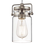 Mała lampa wisząca Brinley – 1 źródło światła – Szczotkowany nikiel KL-BRINLEY-MP-NI Elstead Lighting