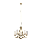 Żyrandol Deryn – 5 źródeł światła – Naturalny mosiądz KL-DERYN5-NBR Elstead Lighting