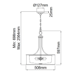 Duża lampa wisząca Lacey – 4 źródła światła – Antyczny pewter KL-LACEY-P-L-AP Elstead Lighting