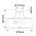 Półplafon Lacey – 3 źródła światła – Antyczny pewter KL-LACEY-SF-AP Elstead Lighting