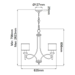 Żyrandol Lacey – 5 źródeł światła – Ciepły ciemny brąz KL-LACEY5-MB Elstead Lighting