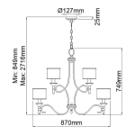 Żyrandol Lacey – 9 źródeł światła – Antyczny pewter KL-LACEY9-AP Elstead Lighting