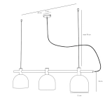 Lampa wisząca BERYL black III 976E_1 3xE27 max 15W Aldex