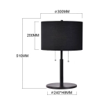 Lampa stołowa Fogo 2xE27 czarna LP-0304/2T BK LIGHT PRESTIGE