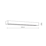 Lampa sufitowa Ibros 120 cm biała 36W IP44 LED CCT LP-7001/1C WH 120 36 CCT LIGHT PRESTIGE