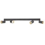 Lampa sufitowa Perugia 4xGU10 + 1xLED czarna LP-0703/4C BK LIGHT PRESTIGE