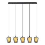 Lampa Wisząca Keso 5xLED czarna PL0141-5 yaskr