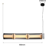 Lampa wisząca Aeris 3 linia dymna LED CCT LP-2137/3L SM Light Prestige