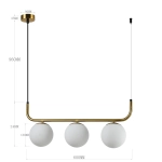 Lampa wisząca Alisa 3xE14 złota/biała LP-005/3L GD LIGHT PRESTIGE