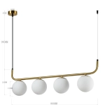 Lampa wisząca Alisa 4xE14 złota/biała LP-005/4L GD LIGHT PRESTIGE