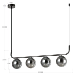 Lampa wisząca Alisa grafitowa 4xE14 LP-005/4L grafit LIGHT PRESTIGE