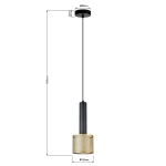 Lampa wisząca Amo złoto-czarna 1xE27 LP-0702/1P GD Light Prestige