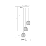 Lampa wisząca Brillant 3 złota LED CCT LP-3303/3P GD Light Prestige