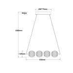 Lampa wisząca Brillant 4 złota LED CCT LP-3303/4L GD Light Prestige